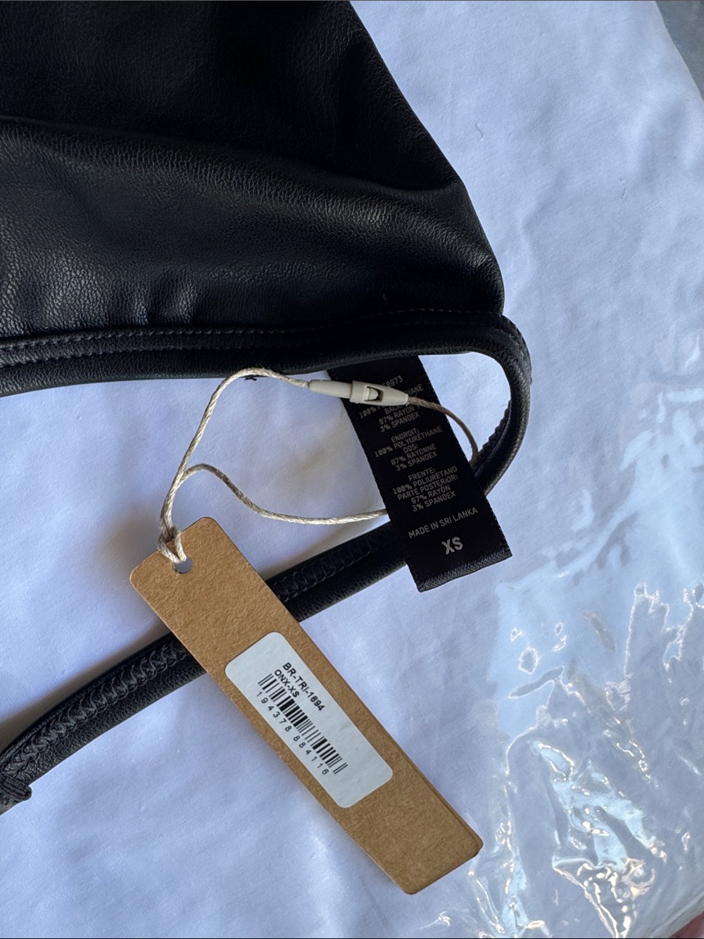 SKIMS Faux Leather Tie Bralette XS - Picture 4 of 7
